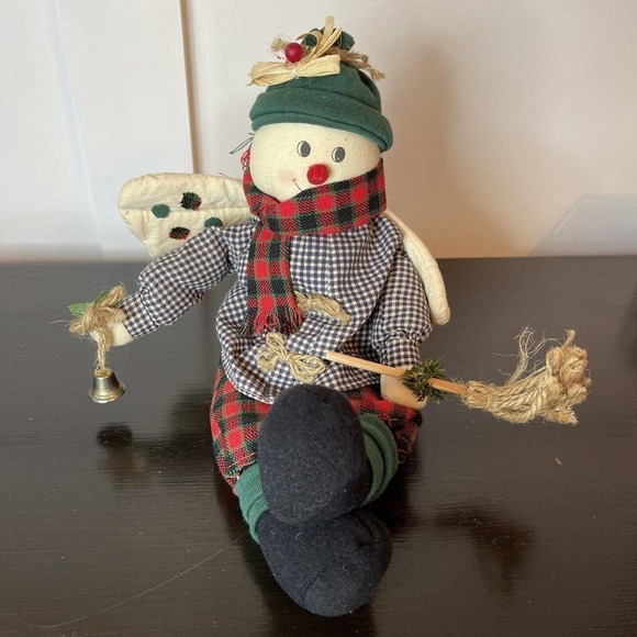 Sitting Snowman Christmas Decoration Sings Moves Arms Vintage - Picture 2 of 5
